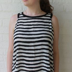 Flowy Black and White Striped Tank